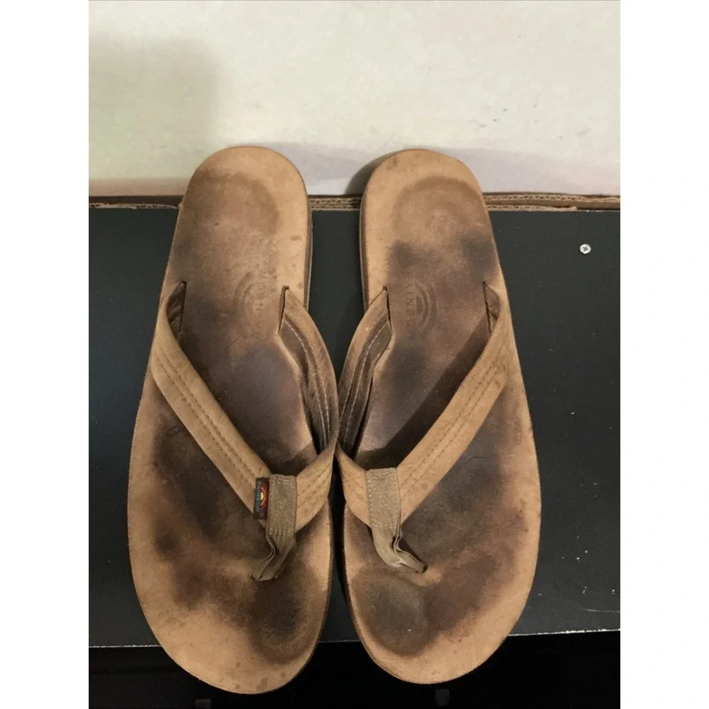 Men's Rainbow Flip Flops - NO SIZE - Brown 13.5